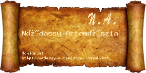 Nádassy Artemíszia névjegykártya